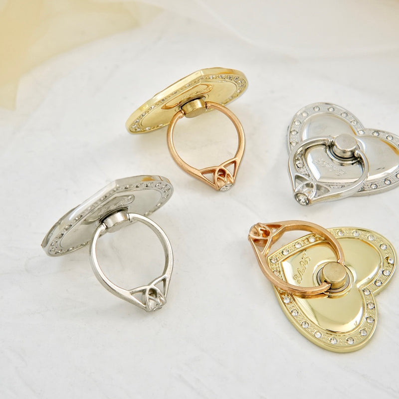 "Supporting Hearts" Heart-shaped smartphone ring stand