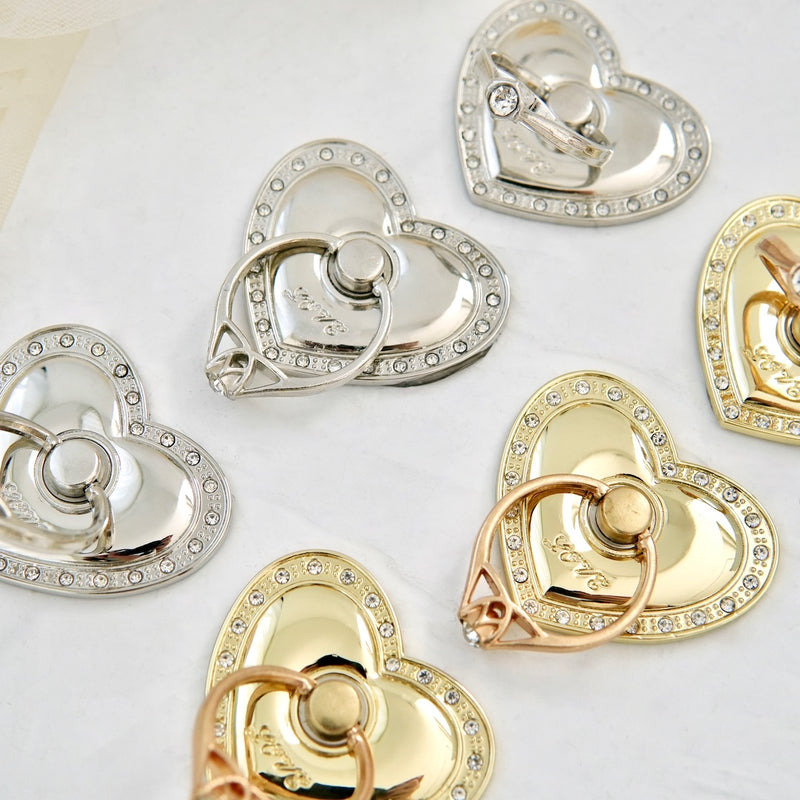 "Supporting Hearts" Heart-shaped smartphone ring stand