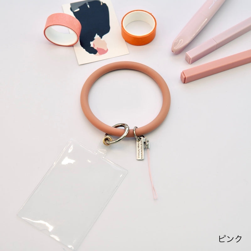 "Oshikatsu 3way" multi-function ring with clear card holder to prevent falling