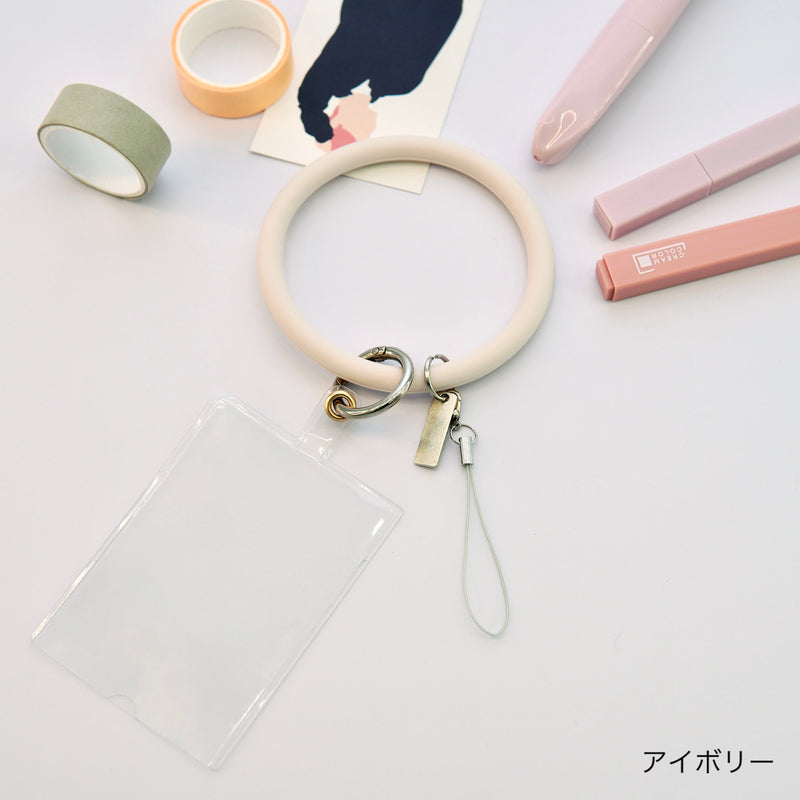 "Oshikatsu 3way" multi-function ring with clear card holder to prevent falling