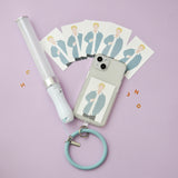 "Oshikatsu 3way" multi-function ring with clear card holder to prevent falling