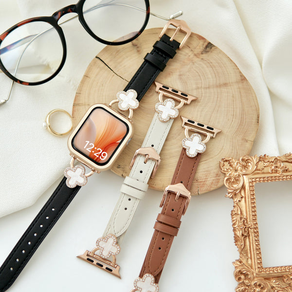 "Lucky Sparkle" Clover Motif Apple Watch Band 