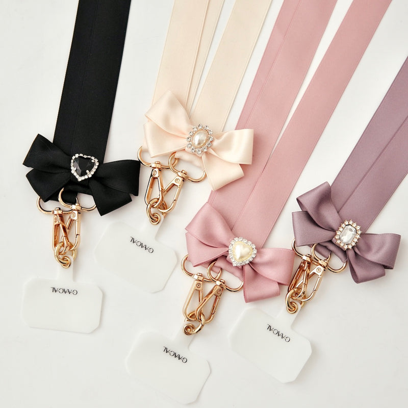 "Glossy Ribbon" Satin Ribbon Smartphone Shoulder