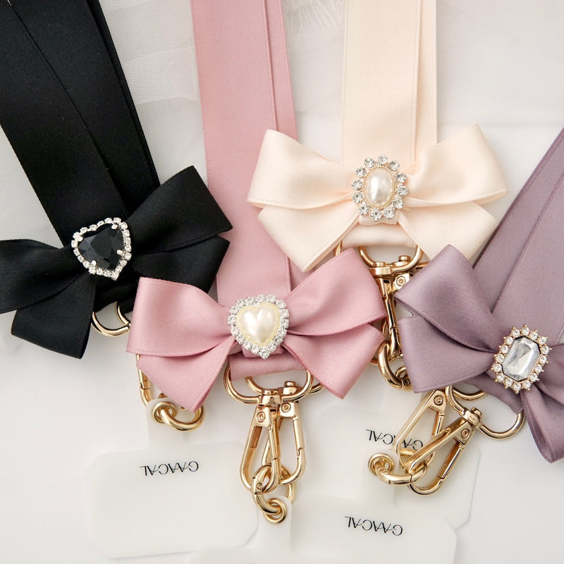 "Glossy Ribbon" Satin Ribbon Smartphone Shoulder