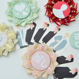 "Flowers and Hearts" Button Badge Rosette