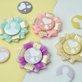 "Flowers and Diamonds" Can Badge Rosette