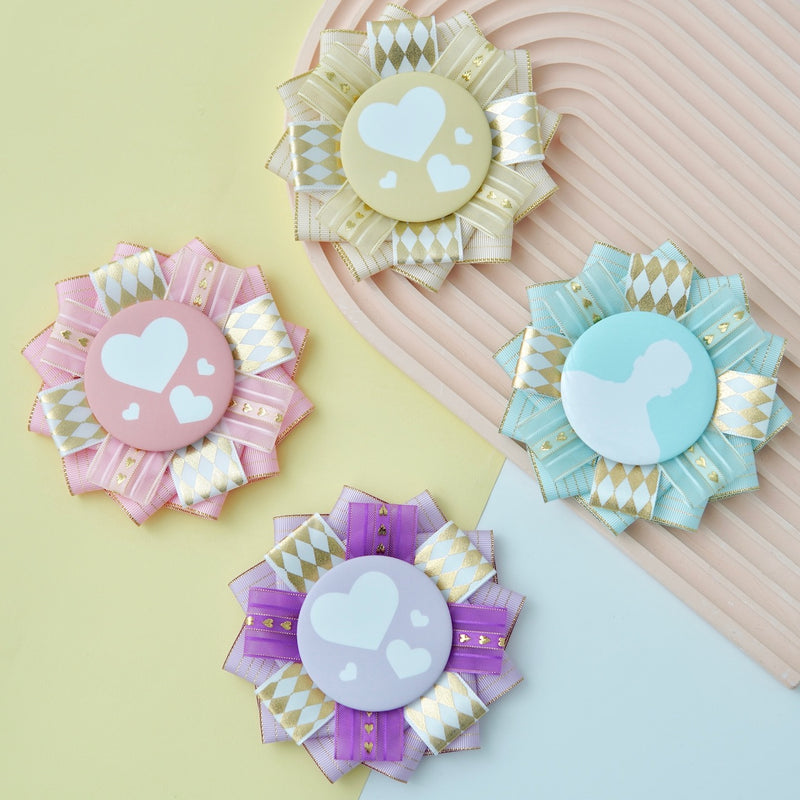 "Flowers and Diamonds" Can Badge Rosette