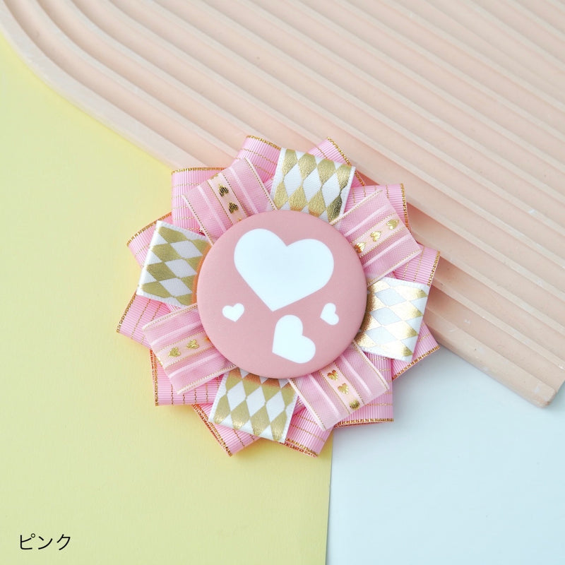 "Flowers and Diamonds" Can Badge Rosette