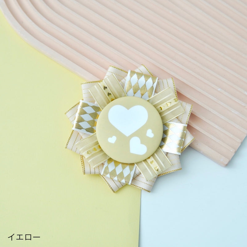 "Flowers and Diamonds" Can Badge Rosette