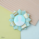 "Flowers and Diamonds" Can Badge Rosette