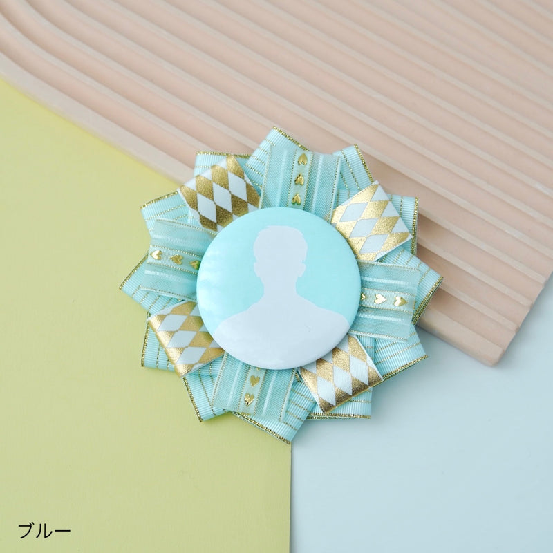 "Flowers and Diamonds" Can Badge Rosette