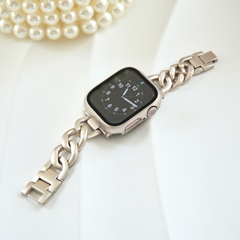 "Light Pebbles" Apple Watch Band with Diamond Cut Stones 