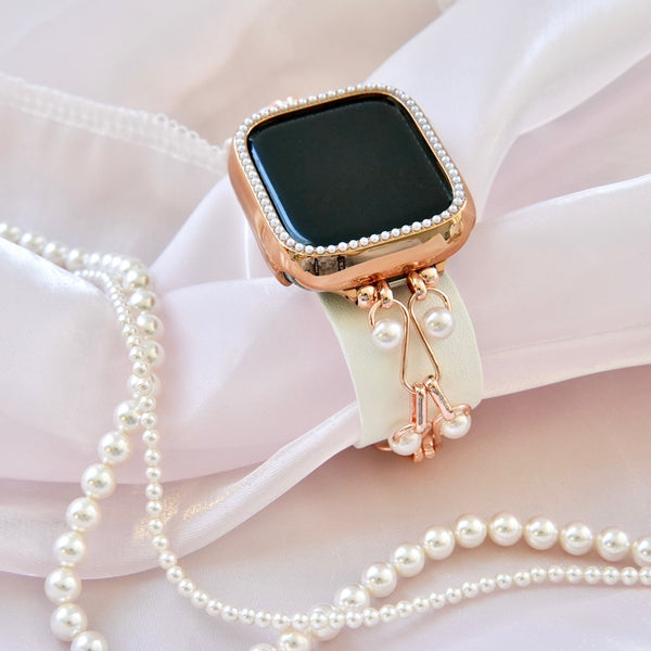 "Suzunari Pearl" freshwater pearl Apple Watch band 