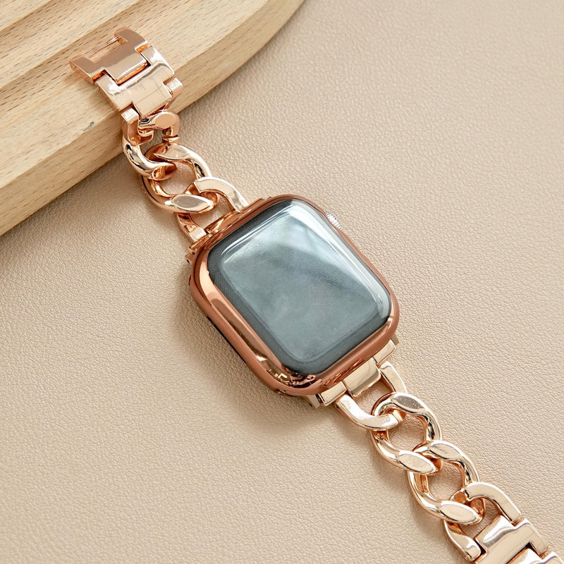 "Light Pebbles" Apple Watch Band with Diamond Cut Stones 