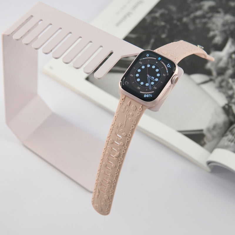 "Flower of Taste" Relief-style Silicone Apple Watch Band 