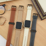 "Working Together" Basic Genuine Leather Apple Watch Band 