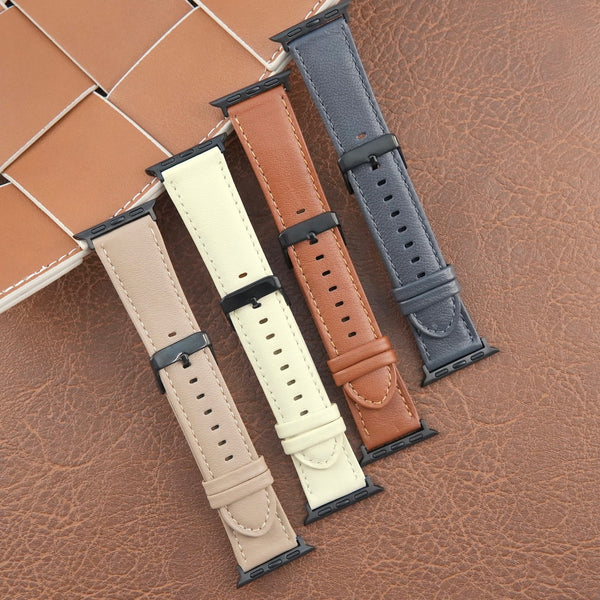 "Working Together" Basic Genuine Leather Apple Watch Band 