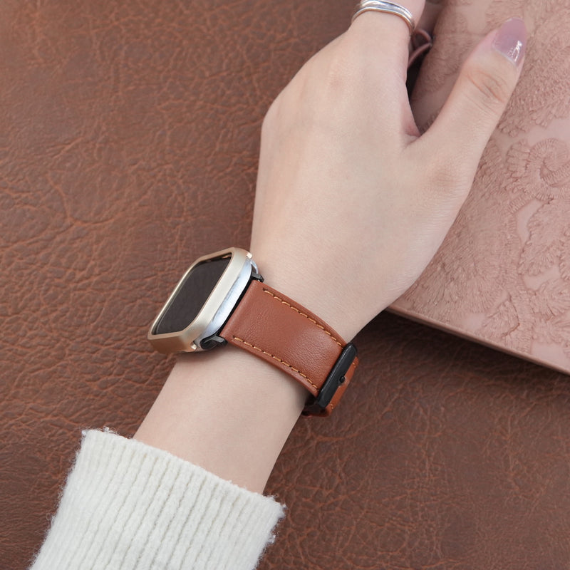 "Working Together" Basic Genuine Leather Apple Watch Band 