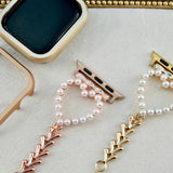 "Hearty Bracelet" Pearl Heart Apple Watch Band 