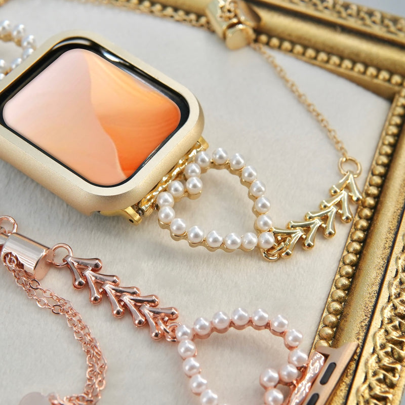 "Hearty Bracelet" Pearl Heart Apple Watch Band 