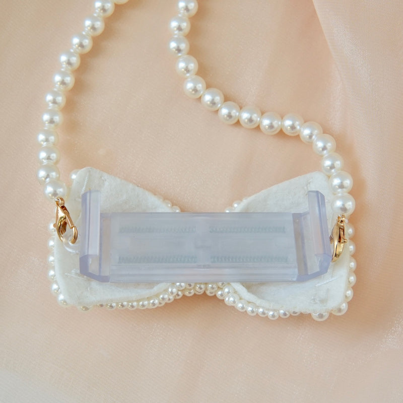 "For the Princess" Big Ribbon Pearl Smartphone Shoulder Bag