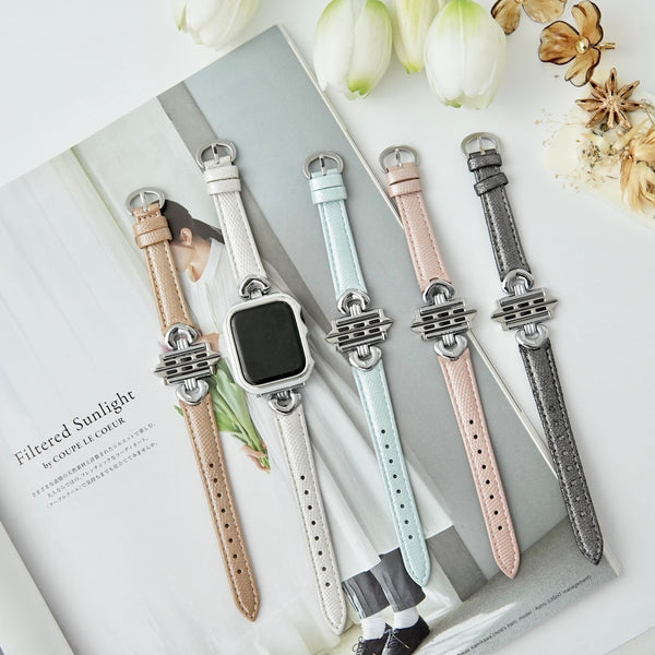 "Connected by Heart" PU Leather Apple Watch Band 