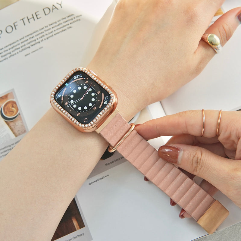 GAACAL Original New Color "Perfect Line" Magnetic PU Leather Apple Watch Band