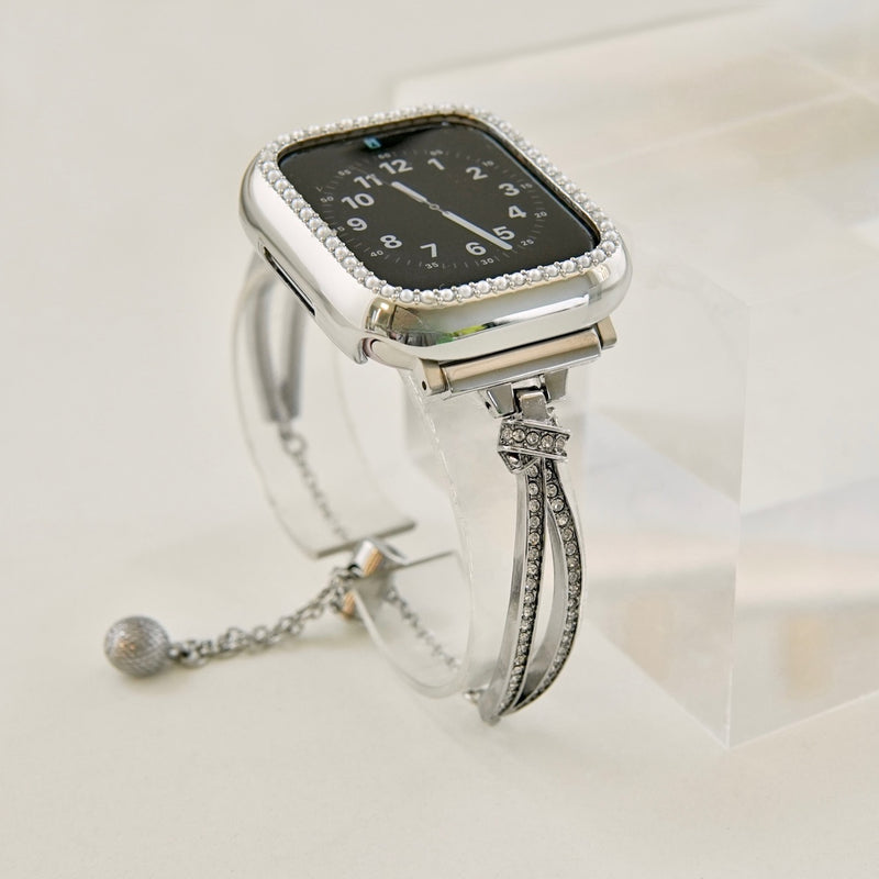 "Light Pebbles" Apple Watch Band with Diamond Cut Stones 