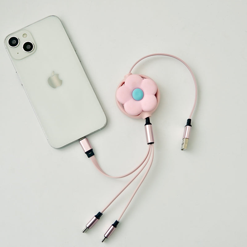 "Macarons Bloomed" 3-in-1 charging cable