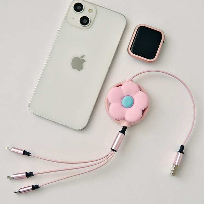 "Macarons Bloomed" 3-in-1 charging cable