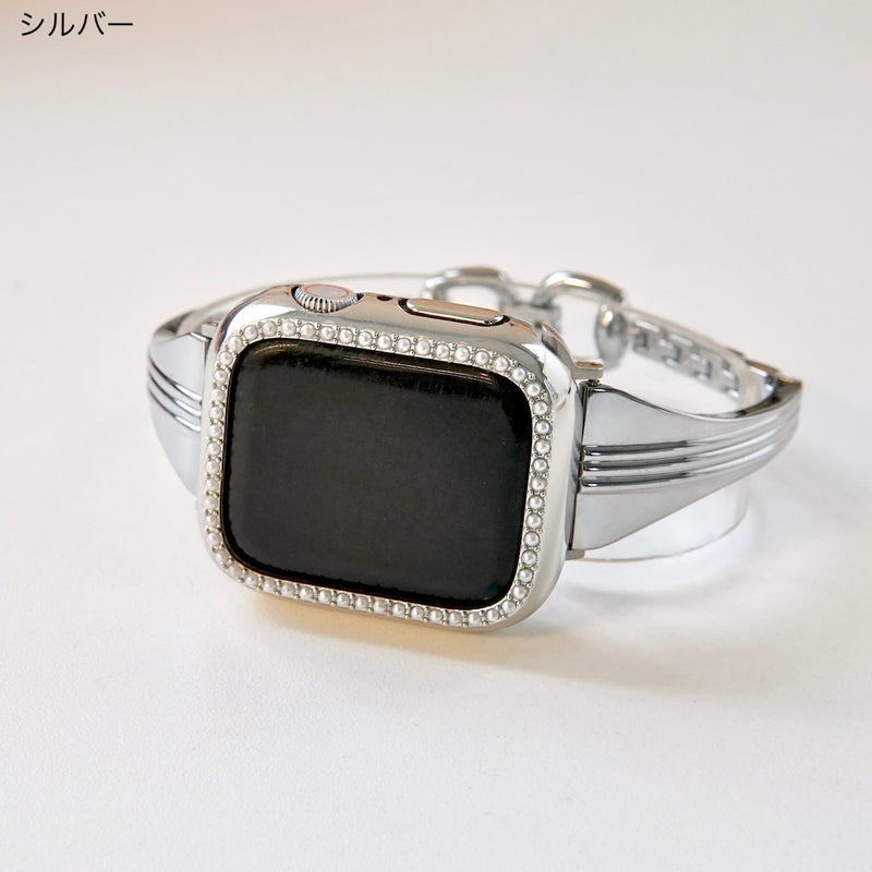 "Light Pebbles" Apple Watch Band with Diamond Cut Stones 