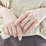 "Definitely the main character" design ring set of 2