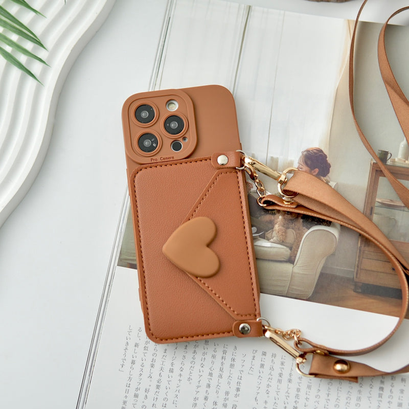 "Seal with a heart" letter-shaped smartphone shoulder bag