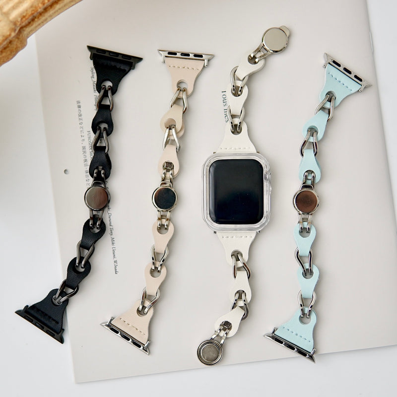 "Leather Petal" Mixed Material Apple Watch Band 