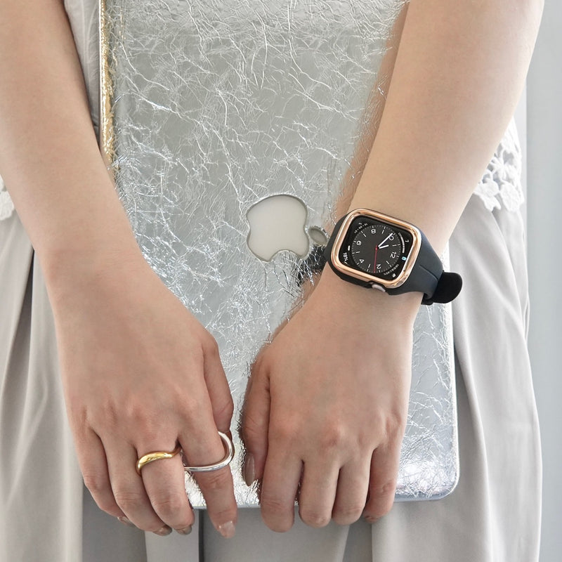 "Light Pebbles" Apple Watch Band with Diamond Cut Stones 