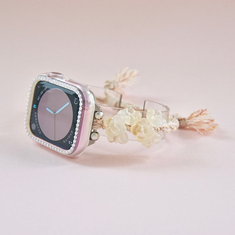 "Light Pebbles" Apple Watch Band with Diamond Cut Stones 