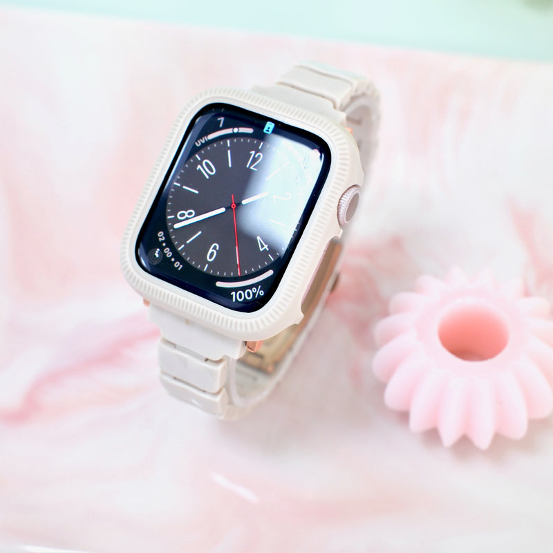 "Lighten your mood with summer colors" Apple Watch band and case set