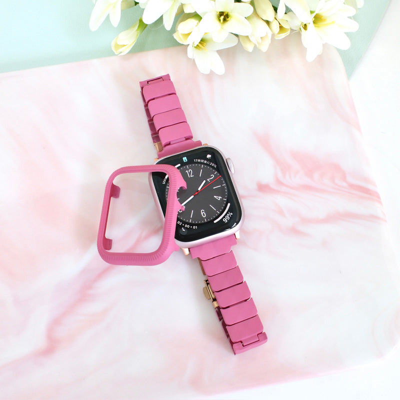 "Lighten your mood with summer colors" Apple Watch band and case set