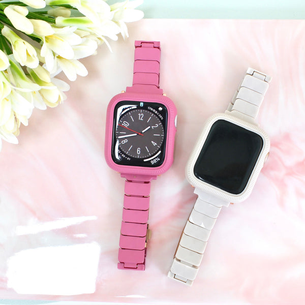 "Lighten your mood with summer colors" Apple Watch band and case set