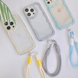 "Sparkling Wave Pattern" Macaron Color Smartphone Case with Short Strap