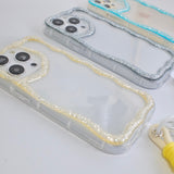 "Sparkling Wave Pattern" Macaron Color Smartphone Case with Short Strap