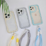 "Sparkling Wave Pattern" Macaron Color Smartphone Case with Short Strap