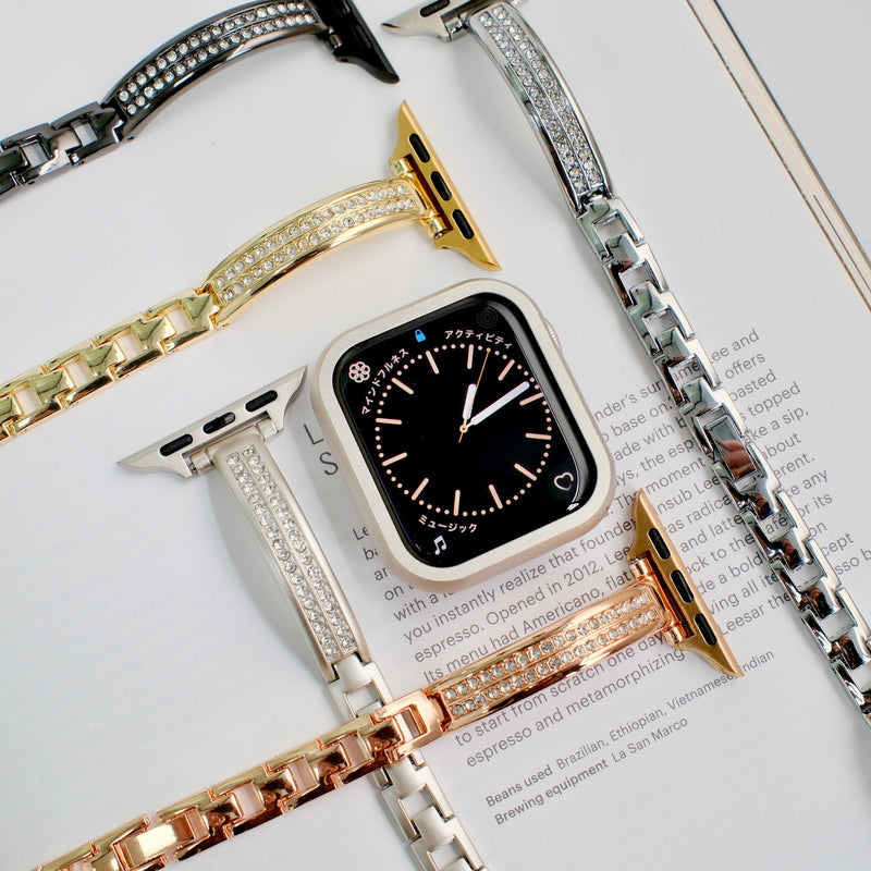 "Double Line Shine" Metal Bracelet-Style Watch Band