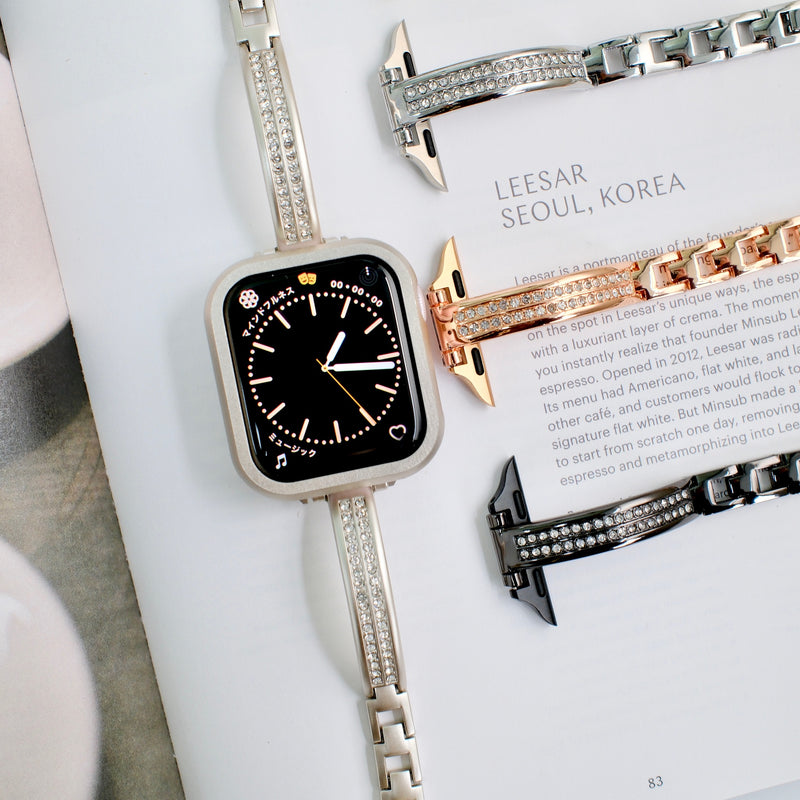 "Double Line Shine" Metal Bracelet-Style Watch Band