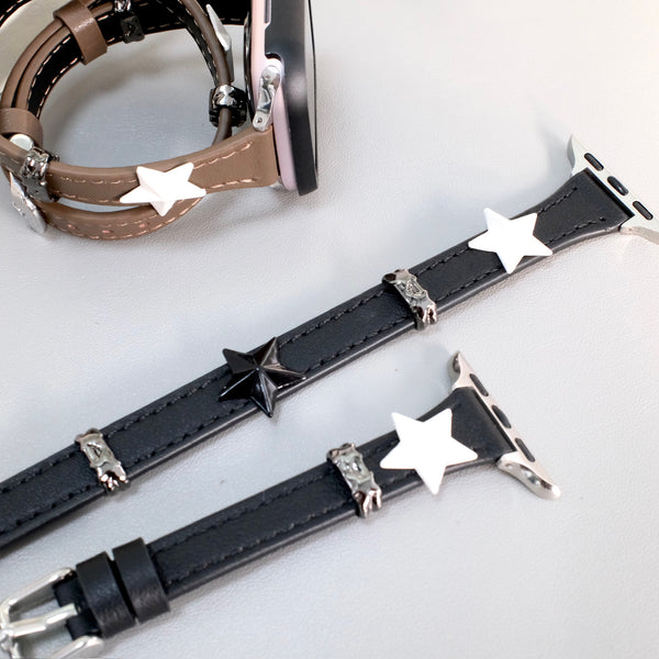 「スターアクセント」PUレザーダブル2重バンド