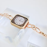 "Shining figure-eight" metal diamond band
