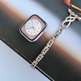 "Shining figure-eight" metal diamond band