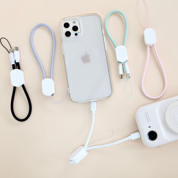 2-in-1 fast charging cable (with strap) for data transfer