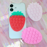 Just like an accessory! Cute strawberry texture smartphone suction pad