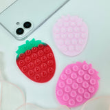 Just like an accessory! Cute strawberry texture smartphone suction pad